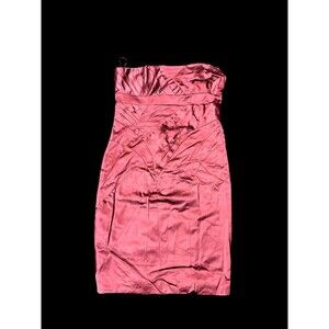 Flavio Castellani Burgundy Ruched Cocktail Dress Strapless 44 Italian US Size 4